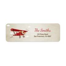 Airplane Return Address Label Planed Adventure