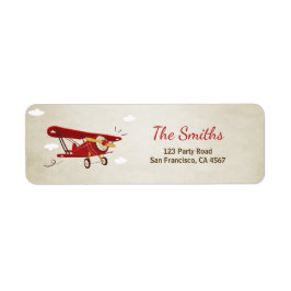 Airplane Return Address Label Planed Adventure