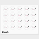 Airplane Route Monogram Weddenschap Datum Dank u Ronde Sticker (Vel)