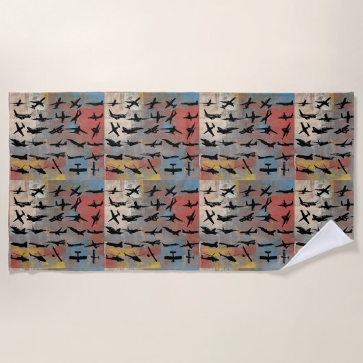 Airplane Silhouettes Strandlaken (Voorkant)