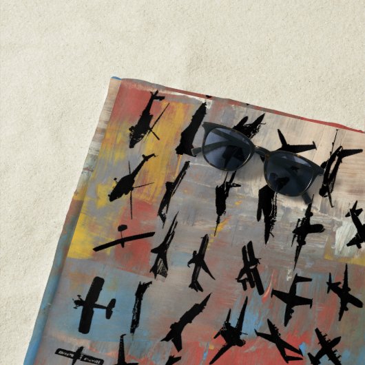 Airplane Silhouettes Strandlaken (In situ)