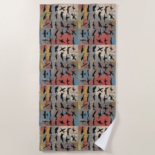 Airplane Silhouettes Strandlaken (Voorkant)