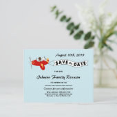 Airplane Sky Banner Family Reünie Sla de datum op Aankondigingskaart (Staand voorkant)