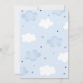 Airplane Stars Clouds Boy First Birthday Kaart (Achterkant)