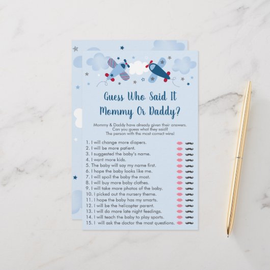 Airplane Stars Clouds raad wie zei dat het Baby wa (Voorkant / Achterkant in situ)