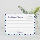 Airplane Time Capsule Baby Boy Shower 1 zaterdag Advieskaart (Staand voorkant)