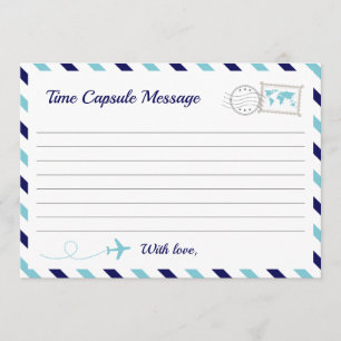 Airplane Time Capsule Baby Boy Shower 1 zaterdag Advieskaart