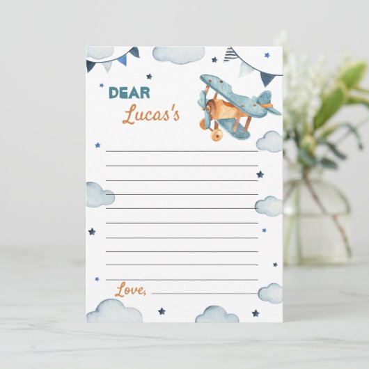 Airplane Time Capsule Note Kaart (Staand voorkant)