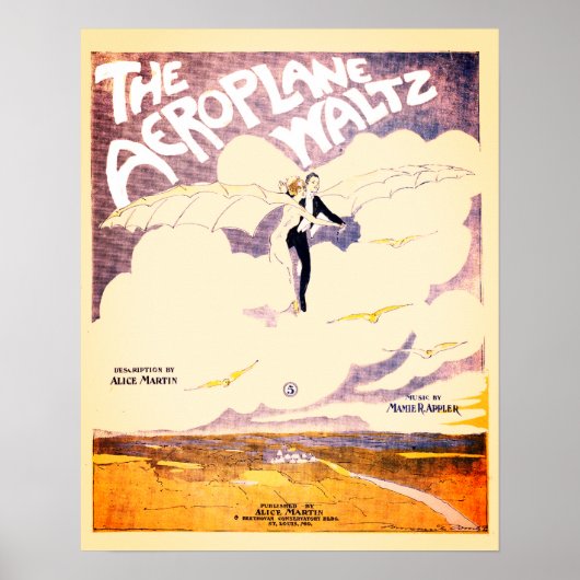 Airplane Waltz  Sheet Music Hoesje Poster (Voorkant)