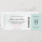 Airplane Wedding Ticket Invitation Kaart (Voorkant / Achterkant)