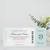 Airplane Wedding Ticket Invitation Kaart (Staand voorkant)