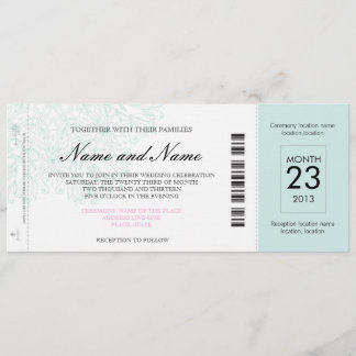 Airplane Wedding Ticket Invitation Kaart