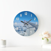Airplane Wing Wall Clock – Blue Sky Travel Aviatio Grote Klok (Huis)