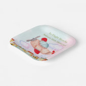 Airplane with Cityscape In-Flight Snacks Birthday Papieren Bordje (Gebogen)