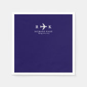 Airplane With Initials - Pilot Logo Blue Servet (Voorkant)