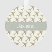 Airplane world map custom name ornament (voorkant)