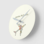 Airplane world map custom name ronde klok (Hoek)