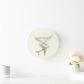 Airplane world map custom name ronde klok (Huis)