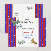 Airplanes Birthday Invitation Kaart (Voorkant / Achterkant)