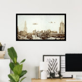Airplanes NYC City Hall Foto 1913 Poster (Thuiskantoor)