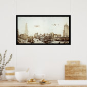 Airplanes NYC City Hall Foto 1913 Poster (Keuken)