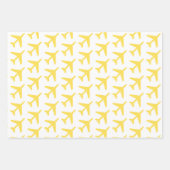 Airplanes Orange Yellow Pink Travel Pilot Fun Inpakpapier Vel (Voorkant)