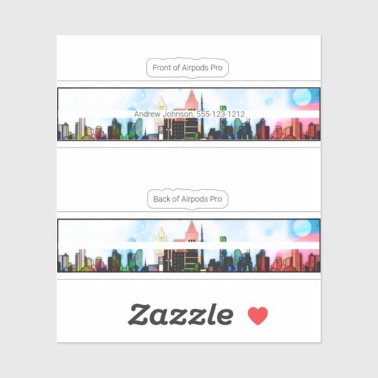 Airpods Pro Hoesje decoratieve skin - Cityscape (Vel)