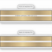 AirPods Pro Hoesje decoratieve skin - Goud (Voorkant)