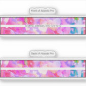 Airpods Pro Hoesje decoratieve skin - Pink Hearts (Voorkant)