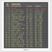 Airport Board →(aanpasbaar) Sticker (Vel)