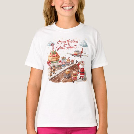 Airport Christmas themed T-shirt (Voorkant)