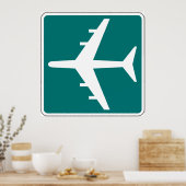 Airport Symbool Teken Vliegtuigreis Icon Poster (Keuken)