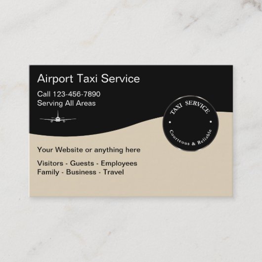 Airport Taxi Service Modern Visitekaartje (Voorkant)