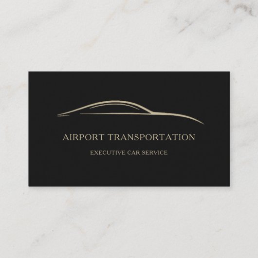 Airport Transportation QR Code Black & Gold Visitekaartje (Voorkant)