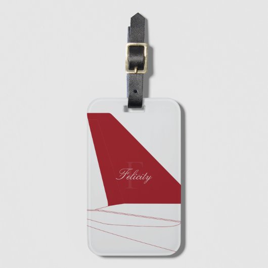 Airpplane Tail Fin Luggage Tag Bagagelabel (Voorkant (verticaal))