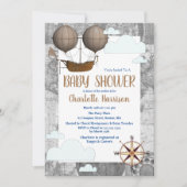  Airship & Clouds World Travel Baby shower Kaart (Voorkant)