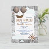  Airship & Clouds World Travel Baby shower Kaart (Staand voorkant)