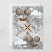  Airship & Clouds World Travel Baby shower Kaart (Achterkant)