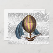 AirShip met blauwe nagels Briefkaart (Voorkant / Achterkant)