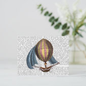 AirShip met blauwe nagels Briefkaart (Staand voorkant)