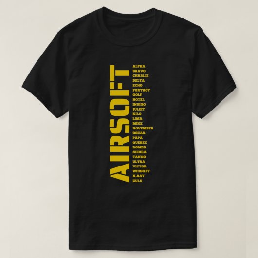 Airsoft callsign A to z Airsoft by Design Speciali T-shirt (Design voorkant)