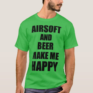 Airsoft en beer maken me blij met grappige cadeaut t-shirt