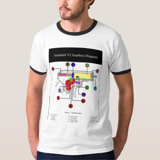 Airsoft Gearbox Diagram T-shirt (Voorkant)