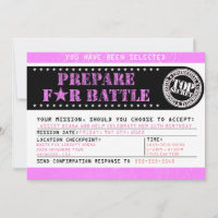 Airsoft 'Prepare for Battle' 5x7 Militair Roze