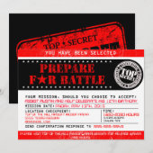 Airsoft 'Prepare for Battle' 5x7 Uitnodiging (Voorkant / Achterkant)