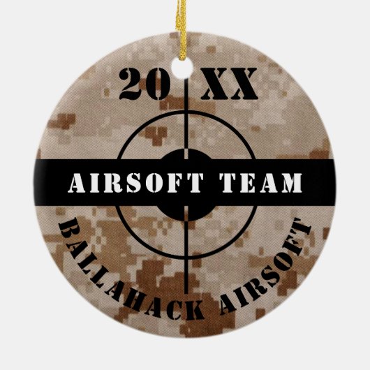 Airsoft Team kerstversiering Keramisch Ornament (Achterkant)