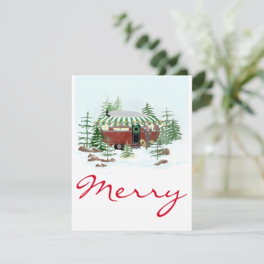 Airstream kerstkaart (Staand voorkant)