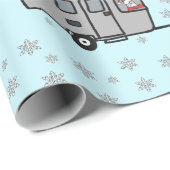 Airstream Santa Flamingo Cadeaupapier (Rol Hoek)