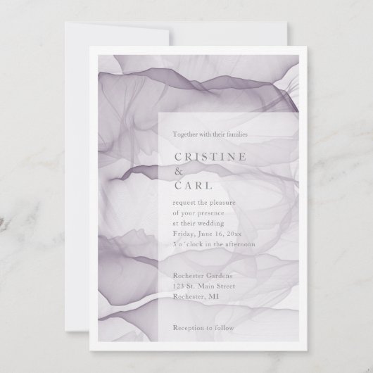 Airy and light bruiloft-uitnodiging kaart (Voorkant)