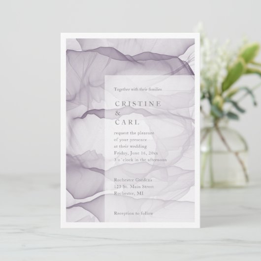 Airy and light bruiloft-uitnodiging kaart (Staand voorkant)